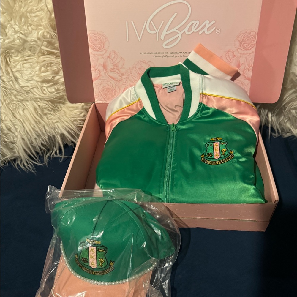 Ivy Box Satin Jacket and Cap Set
